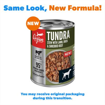 Show full view: ORIJEN Real Meat Shreds Tundra Stew Wet Dog Food, 12.8-oz can, case of 12 slide 3 of 13