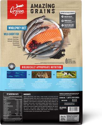 Show full view: ORIJEN Amazing Grains Six Fish High-Protein Dry Dog Food, 4-lb bag slide 4 of 13