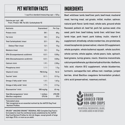 Show full view: ORIJEN Amazing Grains Regional Red High-Protein Dry Dog Food, 22.5-lb bag slide 9 of 13