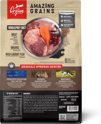 Show full view: ORIJEN Amazing Grains Regional Red High-Protein Dry Dog Food, 4-lb bag slide 4 of 13