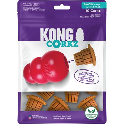 KONG KONG Corkz Savory Flavor Lickable Dog Treats, 8-oz bag, 10 count