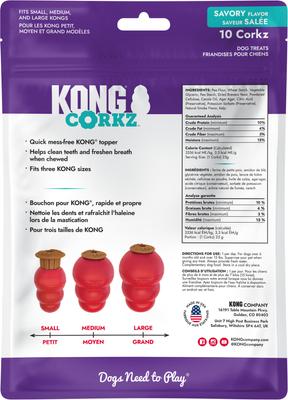 Show full view: KONG Corkz Chicken Lickable Dog Treats, 8-oz bag, 10 count slide 5 of 11