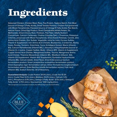 Show full view: Blue Buffalo Wilderness Chicken Recipe Adult High-Protein Grain-Free Dry Dog Food, 13-lb bag slide 7 of 11
