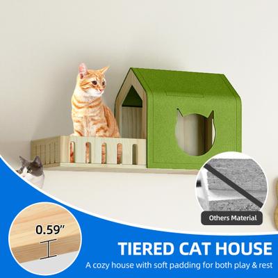 Show full view: Yitahome 7 Piece Set Wall Mounted Climbing Shelves 10.4-in Fleece Cat Tree & Condo, Beige slide 5 of 9