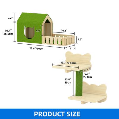 Show full view: Yitahome 7 Piece Set Wall Mounted Climbing Shelves 10.4-in Fleece Cat Tree & Condo, Beige slide 2 of 9