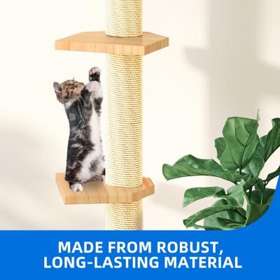 Show full view: Yitahome 21 Piece Set Wall Mounted Climbing Shelves 86.6-in Fleece Cat Tree & Condo, Beige slide 5 of 9