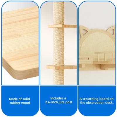 Show full view: Yitahome 21 Piece Set Wall Mounted Climbing Shelves 86.6-in Fleece Cat Tree & Condo, Beige slide 4 of 9