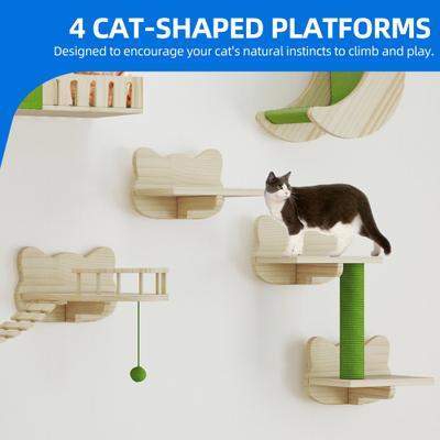 Show full view: Yitahome 14 Piece Set Wall Mounted Climbing Shelves 10.4-in Fleece Cat Tree & Condo, Beige slide 3 of 9