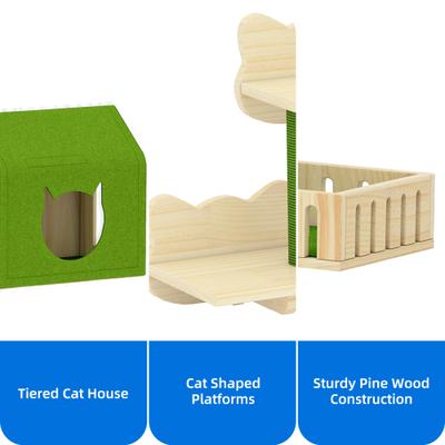 Show full view: Yitahome 14 Piece Set Wall Mounted Climbing Shelves 10.4-in Fleece Cat Tree & Condo, Beige slide 4 of 9