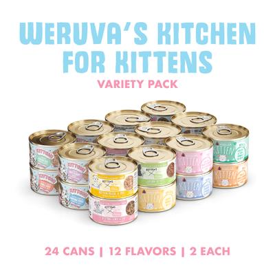 Show full view: Weruva Kitchen for Kittens Variety Pack Grain-Free Wet Cat Food, 3-oz can, case of 24 slide 3 of 13