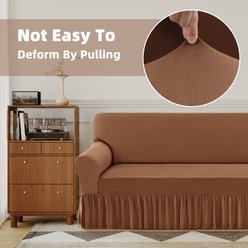 H.VERSAILTEX Dust Proof & Tearing Up Couch Dog Sofa Slipcover with Skirt, 102 x 38 x 41-in, Camel slide 2 of 9