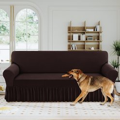 H.VERSAILTEX Dust Proof & Tearing Up Couch Dog Sofa Slipcover with Skirt, 102 x 38 x 41-in, Chocolate