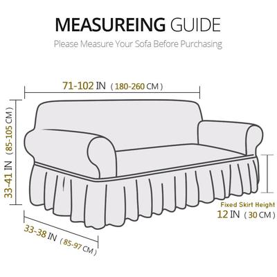 Show full view: H.VERSAILTEX Dust Proof & Tearing Up Couch Dog Sofa Slipcover with Skirt, 102 x 38 x 41-in, Black slide 4 of 11