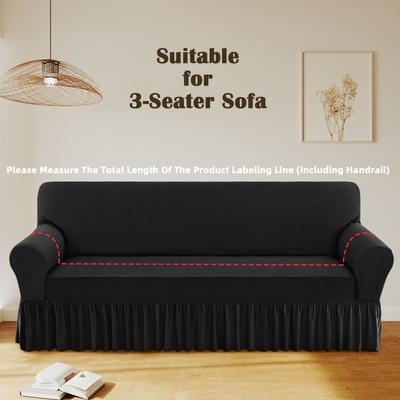 Show full view: H.VERSAILTEX Dust Proof & Tearing Up Couch Dog Sofa Slipcover with Skirt, 102 x 38 x 41-in, Black slide 10 of 11