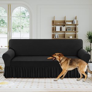 H.VERSAILTEX Dust Proof & Tearing Up Couch Dog Sofa Slipcover with Skirt, 102 x 38 x 41-in, Black
