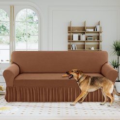 H.VERSAILTEX Dust Proof & Tearing Up Couch Dog Sofa Slipcover with Skirt, 102 x 38 x 41-in, Camel slide 1 of 9