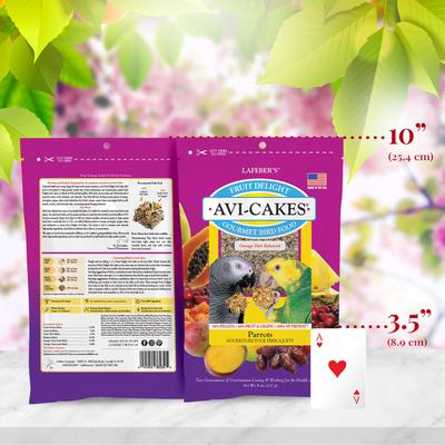Show full view: Lafeber Fruit Delight Avi-Cakes Parrot & Macaw Bird Food, 8-oz bag slide 4 of 9