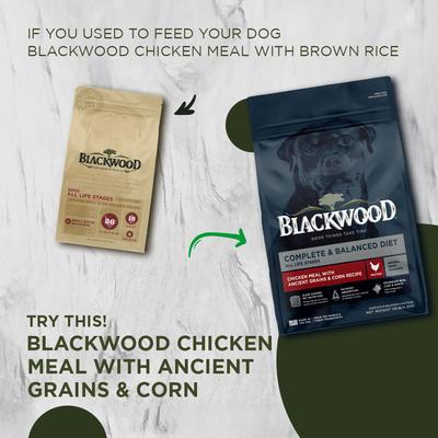 Show full view: Blackwood Complete & Balanced Diet Adult Chicken Meal with Ancient Grains & Corn Recipe Dry Dog Food, 48-lb bundle slide 5 of 10