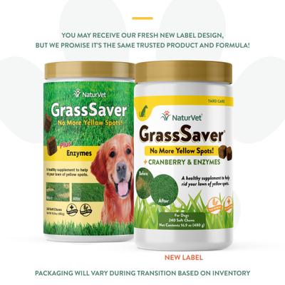 Show full view: NaturVet GrassSaver Plus Enzymes Soft Chews Urinary & Lawn Protection Supplement for Dogs, 240 count slide 3 of 11