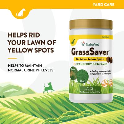 Show full view: NaturVet GrassSaver Plus Enzymes Soft Chews Urinary & Lawn Protection Supplement for Dogs, 240 count slide 4 of 11