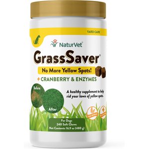 NaturVet GrassSaver Plus Enzymes Soft Chews Urinary & Lawn Protection Supplement for Dogs, 240 count
