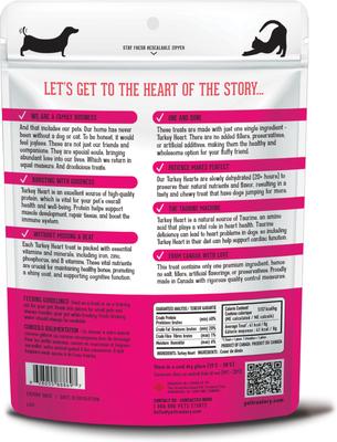 Show full view: The Granville Island Pet Treatery Turkey Heart Grain-Free Dehydrated Dog & Cat Treats, 2.82-oz bag slide 3 of 8