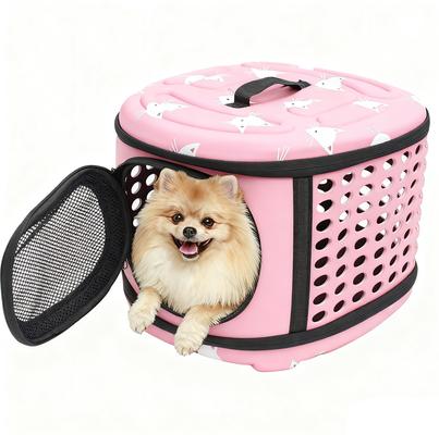 Show full view: Niubya Airline Approved Soft Sided Collapsible Carrier Travel Bag for Small Dogs & Cats, Pink slide 3 of 10