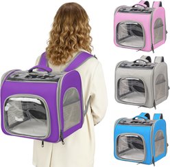 Niubya Breathable Carrier Backpack for Small Dogs, Puppies & Kitties, Purple slide 2 of 9