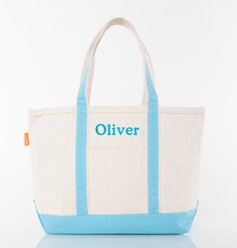 CB Station Personalized Classic Tote Bag, Baby Blue, Medium