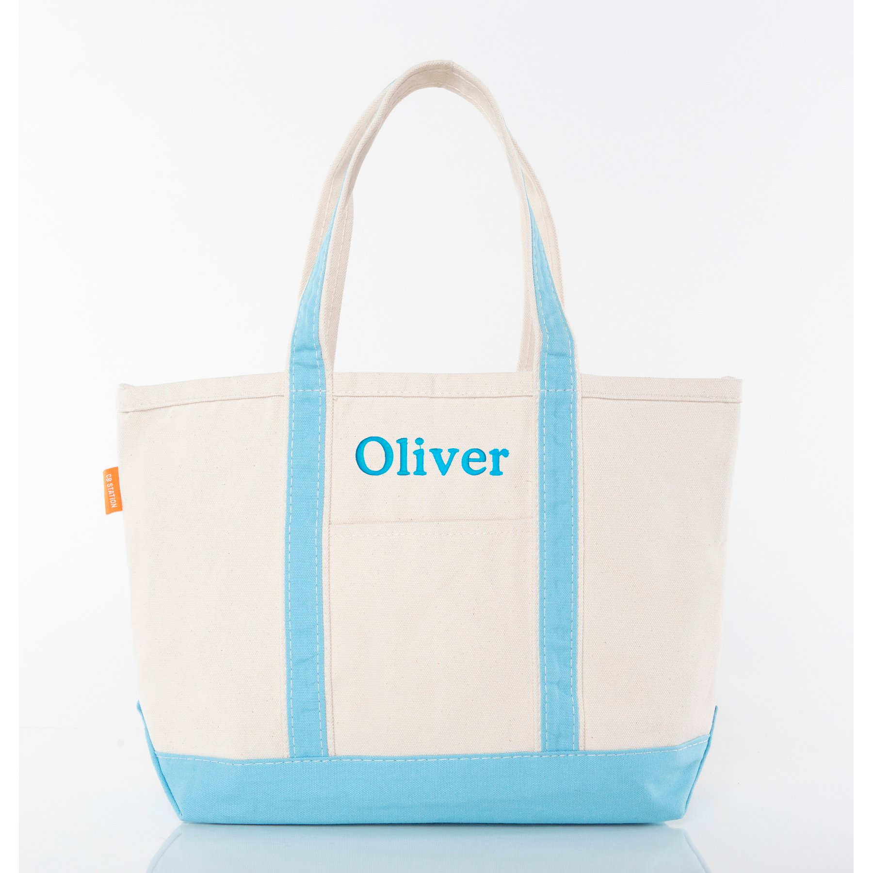 CB Station Personalized Classic Tote Bag, Baby Blue, Medium