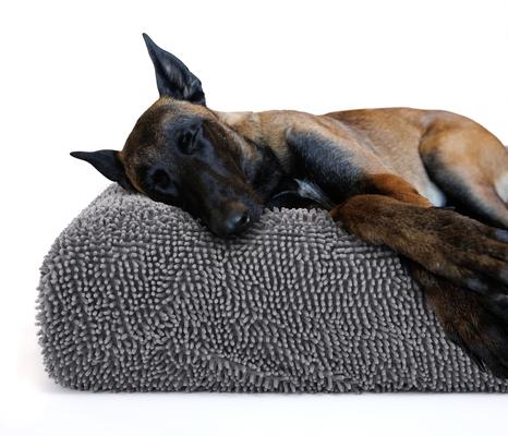 Show full view: INVIROX Orthopedic Waterproof Memory Foam Couch Dog Bed with Bolster, Jumbo, Fluffy Grey slide 6 of 12