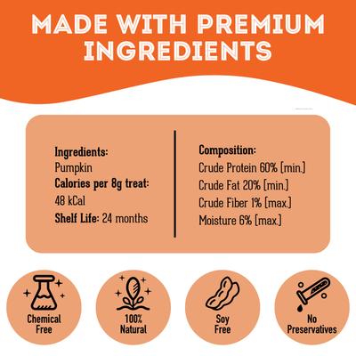 Show full view: The Granville Island Pet Treatery Pumpkin Grain-Free Dehydrated Dog & Cat Treats, 2.82-oz bag slide 7 of 8