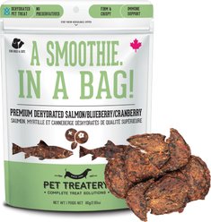 The Granville Island Pet Treatery Salmon, Blueberry, & Cranberry Grain-Free Dehydrated Dog & Cat Treats, 2.82-oz bag