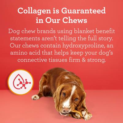 Show full view: DreamBone CollaYUMS Twists Plus Collagen Chicken & Peanut Butter Flavor Rawhide Free Dog Chews, 10 count slide 8 of 12