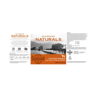Show full view: Diamond Naturals Chicken Dinner Adult & Puppy Canned Dog Food, 13.2-oz, case of 12 slide 3 of 7
