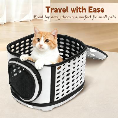 Show full view: Niubya Airline Approved Soft Sided Collapsible Carrier Travel Bag for Small Dogs & Cats, Grey slide 4 of 10