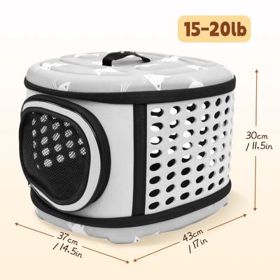 Show full view: Niubya Airline Approved Soft Sided Collapsible Carrier Travel Bag for Small Dogs & Cats, Grey slide 2 of 10