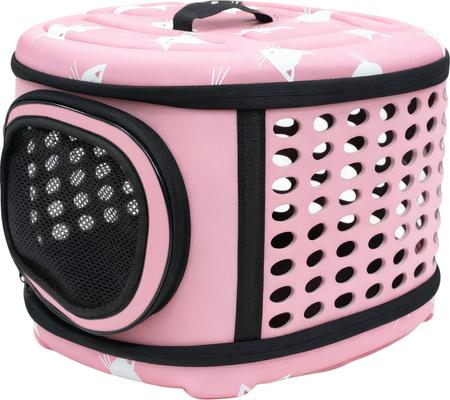 Show full view: Niubya Airline Approved Soft Sided Collapsible Carrier Travel Bag for Small Dogs & Cats, Pink slide 9 of 10