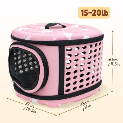 Show full view: Niubya Airline Approved Soft Sided Collapsible Carrier Travel Bag for Small Dogs & Cats, Pink slide 2 of 10