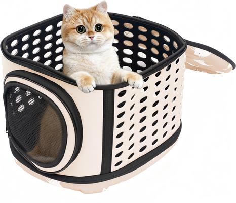 Show full view: Niubya Airline Approved Soft Sided Collapsible Carrier Travel Bag for Small Dogs & Cats, Beige slide 2 of 10