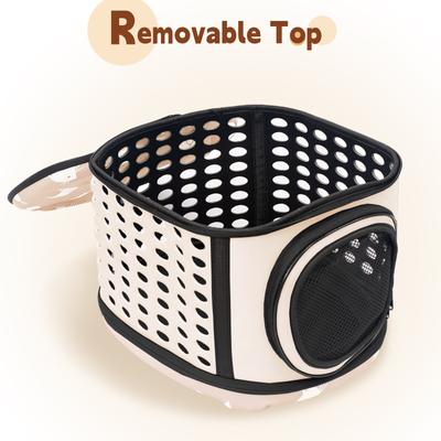 Show full view: Niubya Airline Approved Soft Sided Collapsible Carrier Travel Bag for Small Dogs & Cats, Beige slide 5 of 10