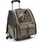 Show in main carousel: Heeyoo Rolling Carrier Backpack with Wheels for Small Dogs & Cats, Brown slide 1 of 10