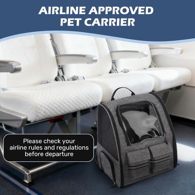 Show full view: Heeyoo Rolling Carrier Backpack with Wheels for Small Dogs & Cats, Grey slide 6 of 9