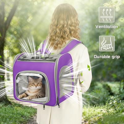 Show full view: Niubya Breathable Carrier Backpack for Small Dogs, Puppies & Kitties, Purple slide 4 of 11