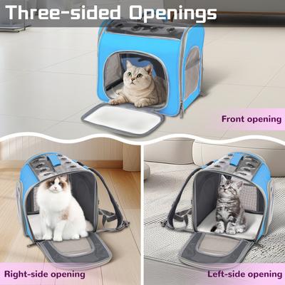 Show full view: Niubya Breathable Carrier Backpack for Small Dogs, Puppies & Kitties, Blue slide 5 of 11