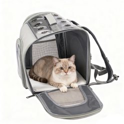 Niubya Breathable Carrier Backpack for Small Dogs, Puppies & Kitties, Grey