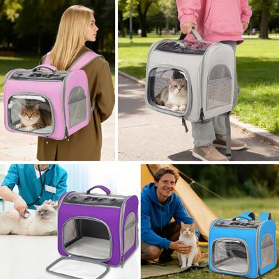 Show full view: Niubya Breathable Carrier Backpack for Small Dogs, Puppies & Kitties, Pink slide 8 of 10