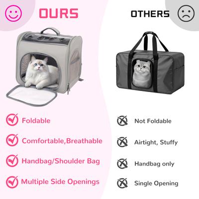 Show full view: Niubya Breathable Carrier Backpack for Small Dogs, Puppies & Kitties, Pink slide 6 of 10