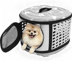 Niubya Airline Approved Soft Sided Collapsible Carrier Travel Bag for Small Dogs & Cats, Grey