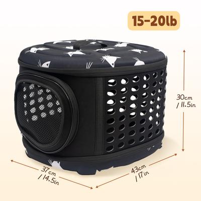 Show full view: Niubya Airline Approved Soft Sided Collapsible Carrier Travel Bag for Small Dogs & Cats, Black slide 2 of 10